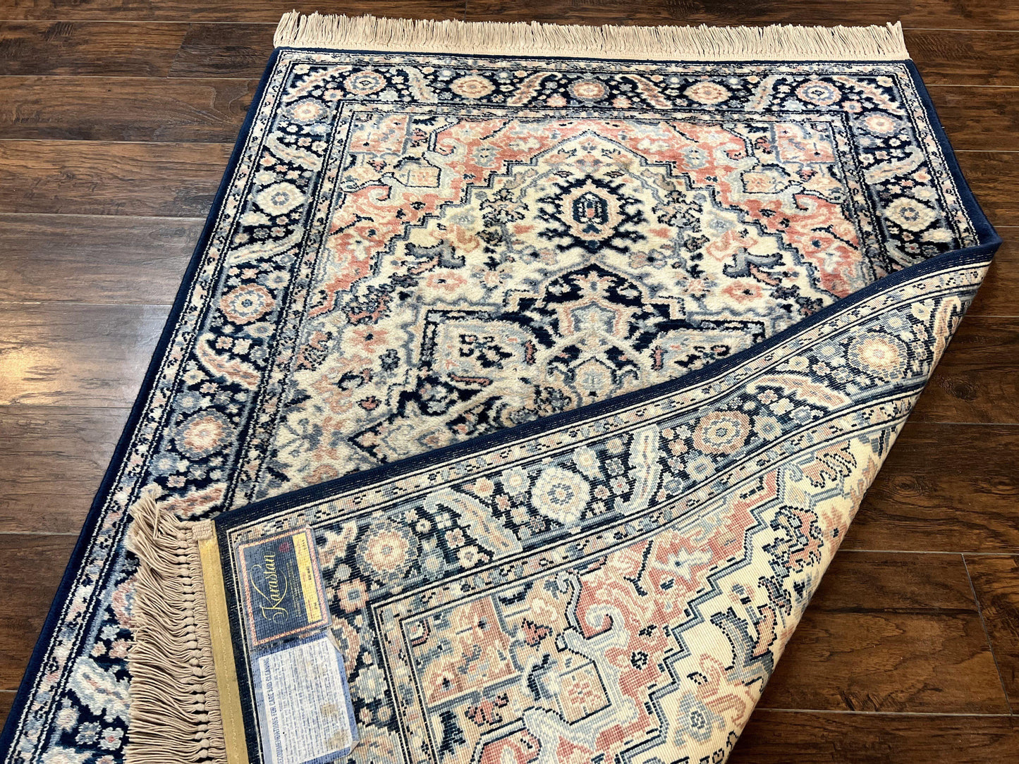 Karastan Blue Heriz Rug #748, Vintage Wool Karastan Carpet 4.3 x 6, Discontinued Original 700 Series Karastan Area Rug