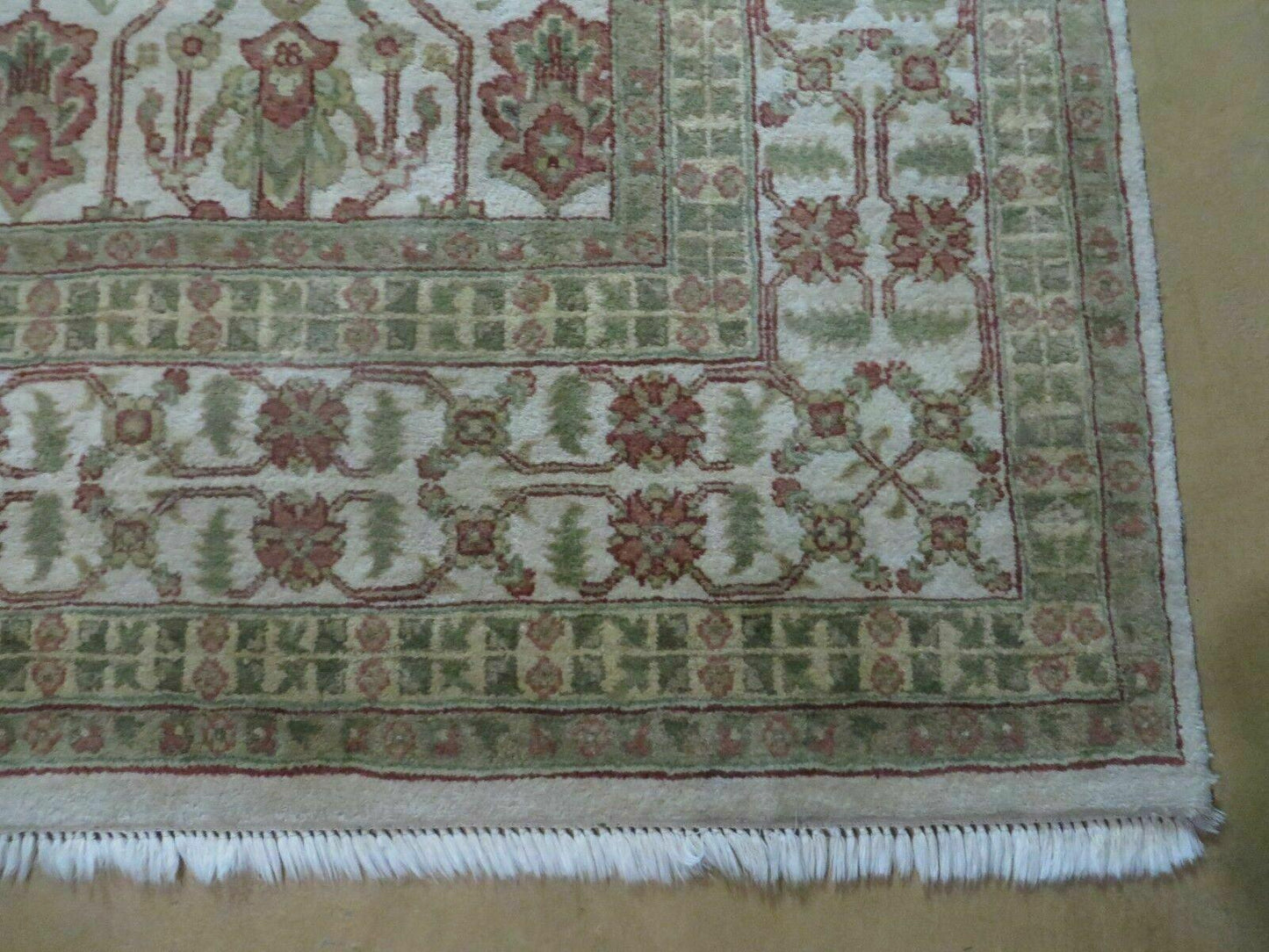 Handmade Wool Rug 8Ft 5In By 11Ft 8In Agra Floral Oriental Tea Washed