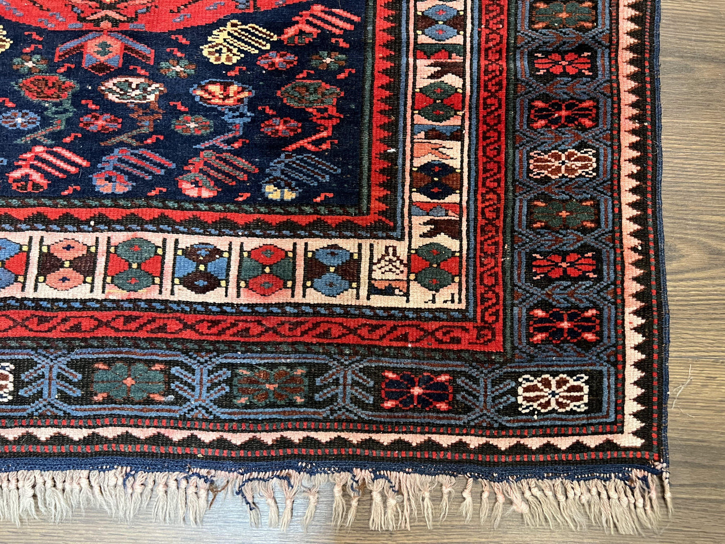 Antique Caucasian Seychor Rug Hand Knotted Wool Vintage Carpet 3.7 x 5.5