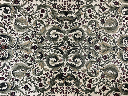 Oriental Rug 8x11, Floral Pattern, Ivory and Black