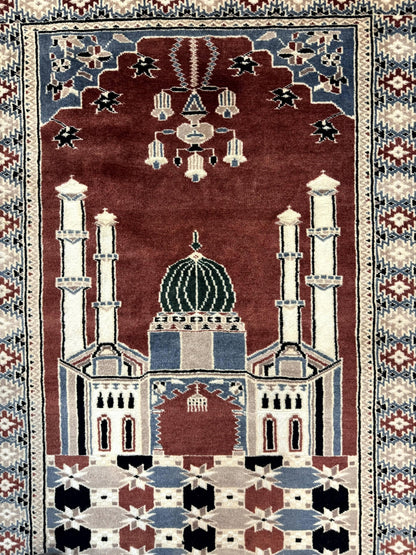 Small Pakistani Bokhara Prayer Rug 2.7 x 4