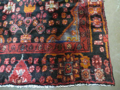 Antique Turkish Rug 4x10 Handmade Tribal Floral Wool Oriental Vintage Carpet