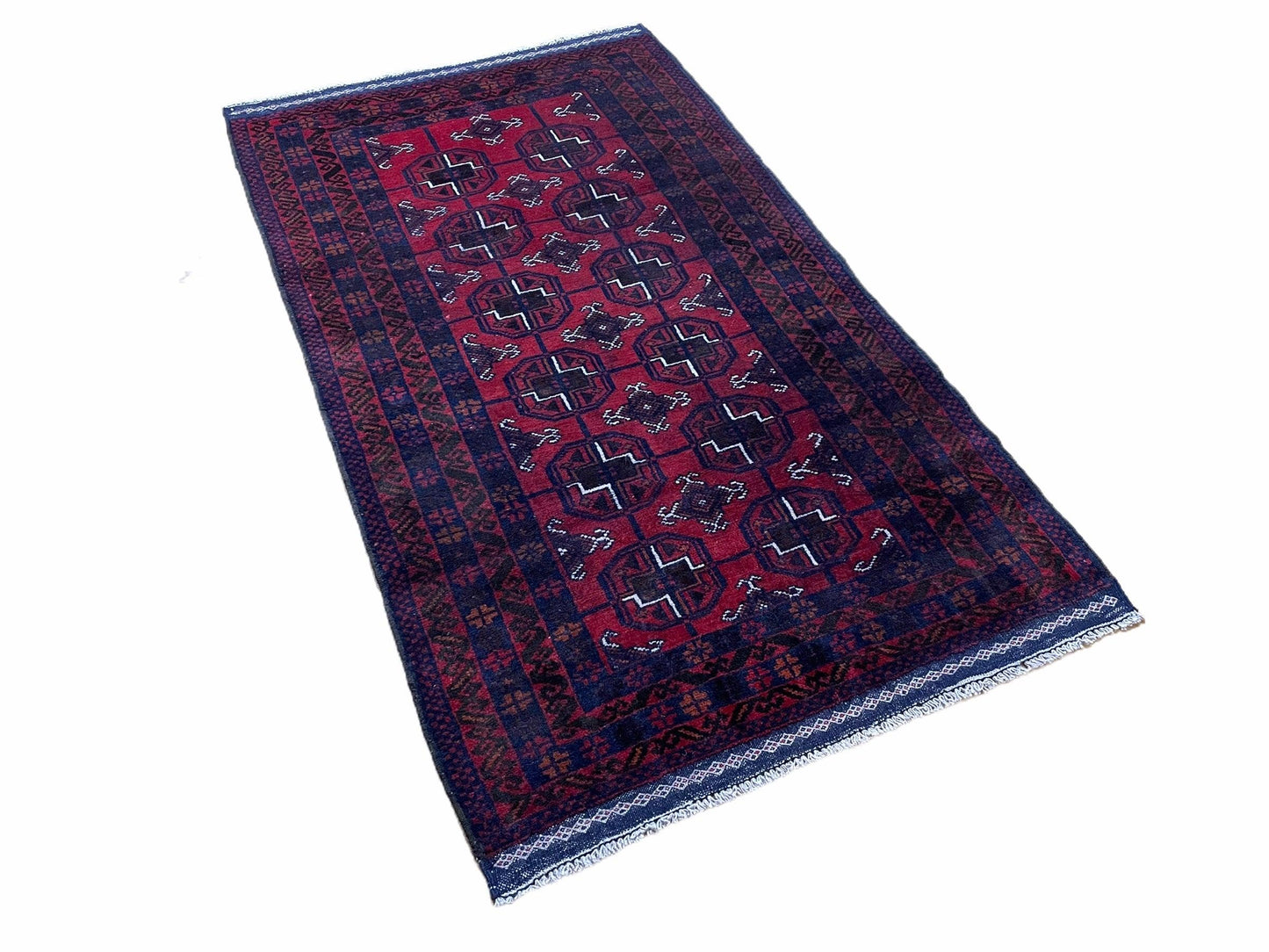 Vintage Handmade Balouchi Rug 3x5 Afghan Tribal Wool Red Beige