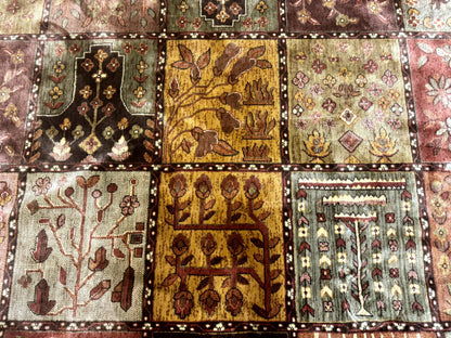 Panel Design Rug 8 x 10.6, Oriental Carpet, Belgium Power Loomed Rug