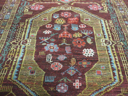 Antique Caucasian Shirvan Wool Rug 52x68 Handmade Colorful Armenian Rug
