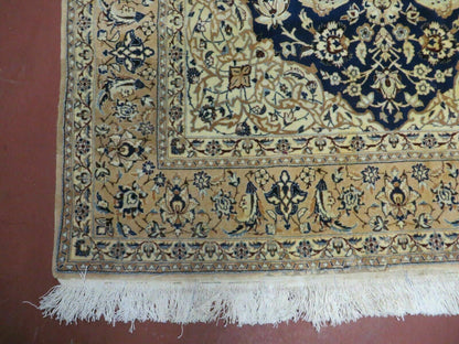 Hand Knotted Wool Silk Rug Floral Oriental 4x6