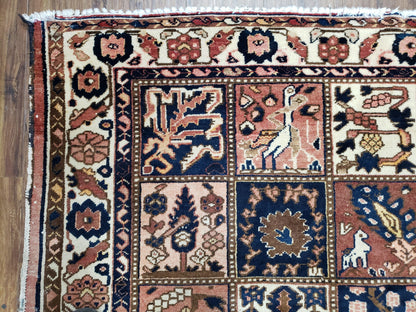 Persian Bakhtiari Rug Antique Hand Knotted Wool 5 Ft 3 In By 10 Ft Panel Design