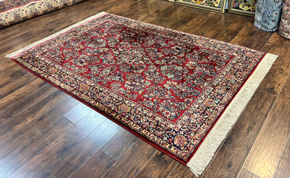 Karastan Red Sarouk Wool Rug 5.9x9 Vintage Oriental Carpet Original 700 Series