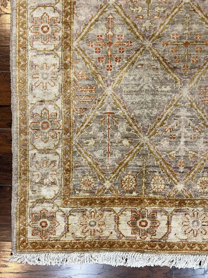 Pakistani Peshawar Rug 3x5, Safavieh Wool Handmade Hand Knotted Vintage Rug, Panel Design 3 x 5 Oriental Carpet