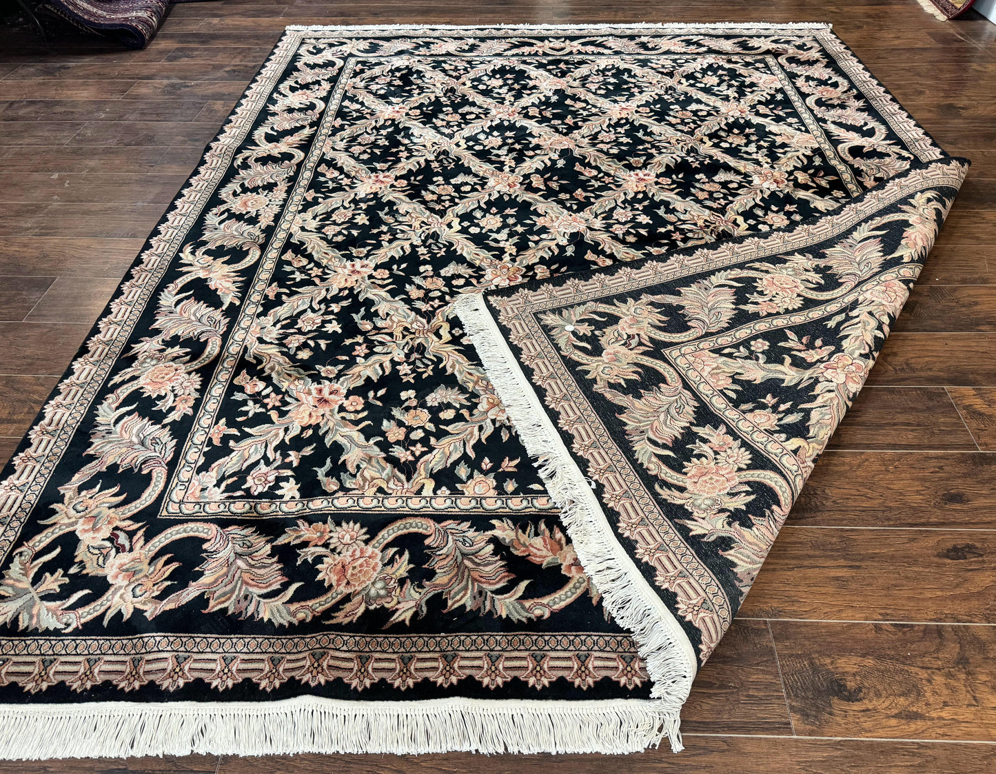Persian Rug 8x10 Black Handmade Wool Hand Knotted Area Rug