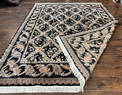 Persian Rug 8x10 Black Handmade Wool Hand Knotted Area Rug