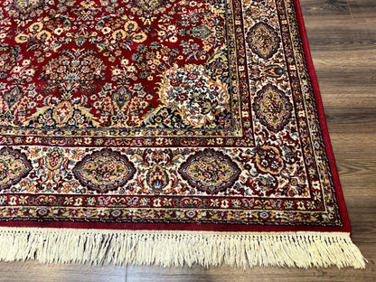 Persian Wool Rug 7x10, Couristan Carpet, Belgium Power Loomed Rug, Red, Floral, Traditional