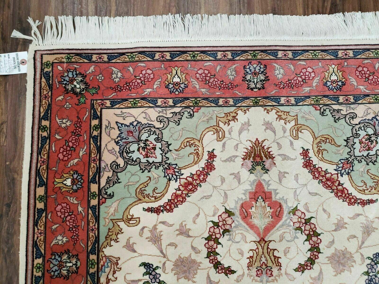 Turkish Rug Handmade Vintage Floral Oriental Wool 40 By 57 Inches