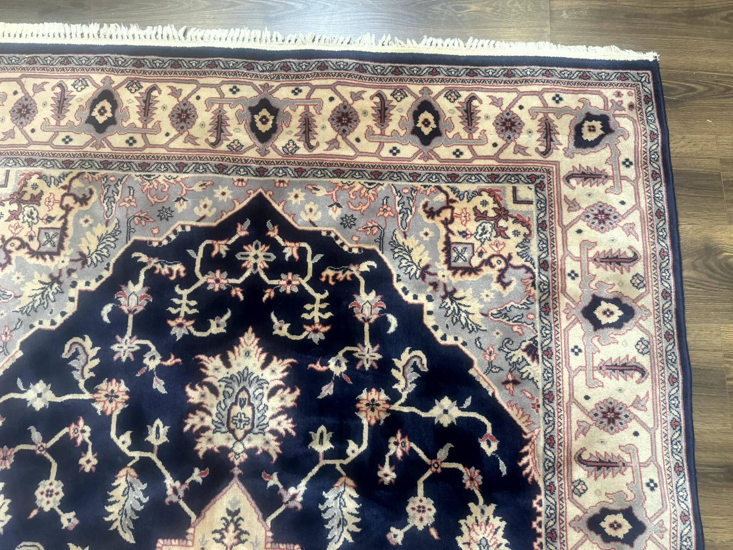 Karastan Navy Serapi Kara Shah Wool Rug Vintage Area Rug