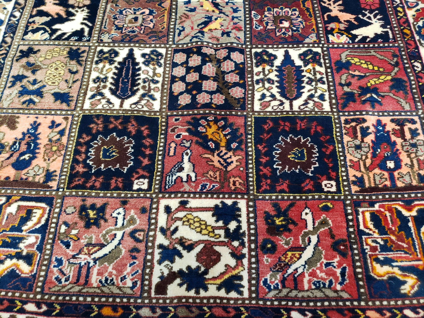 Persian Bakhtiari Rug Antique Hand Knotted Wool 5 Ft 3 In By 10 Ft Panel Design