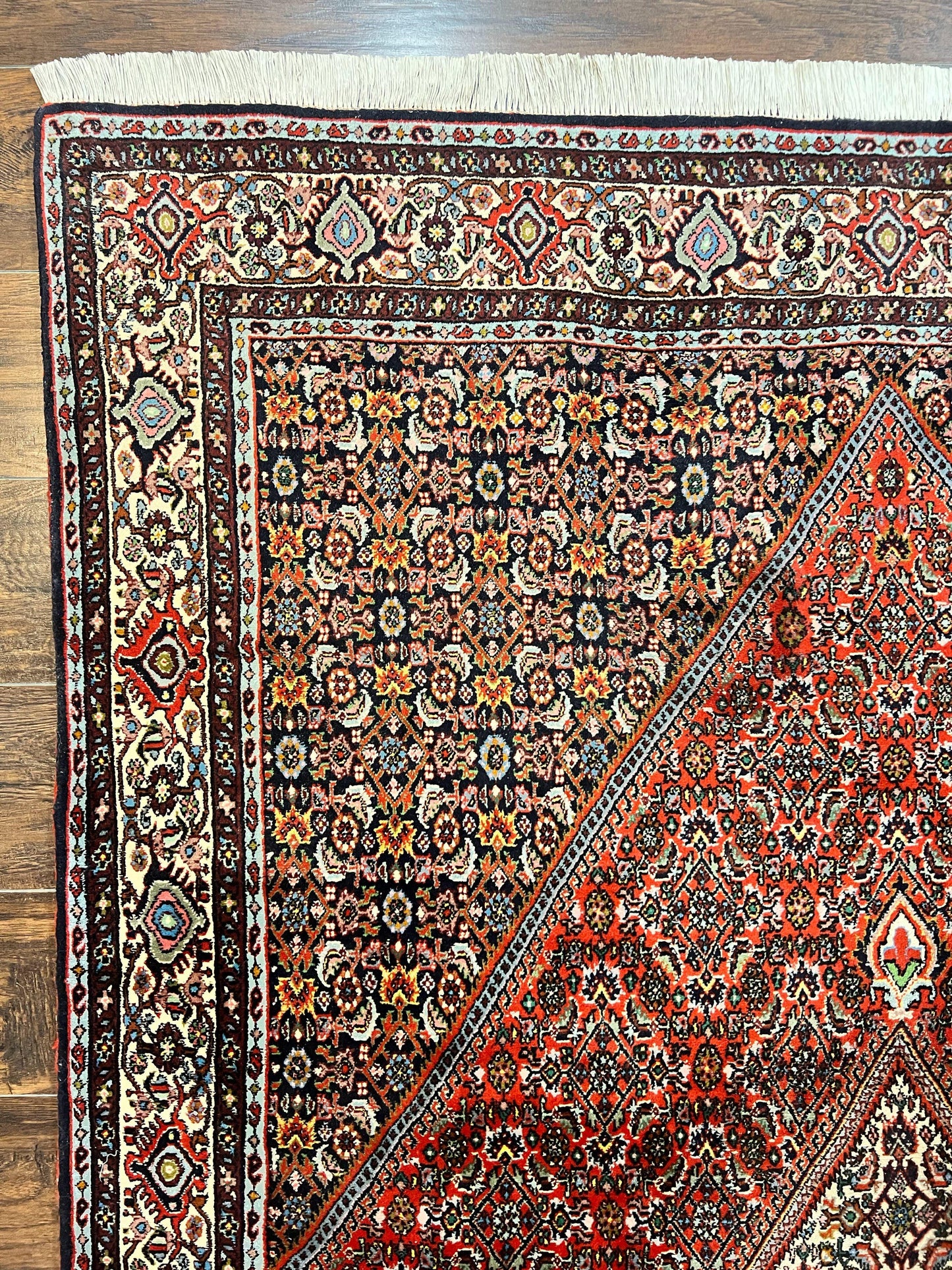 Persian Bidjar Rug 5x10 Hand Knotted Wool Vintage Carpet Mahi Herati Pattern