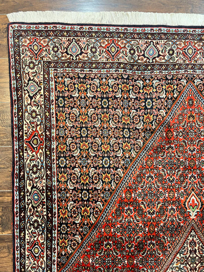 Persian Bidjar Rug 5x10 Hand Knotted Wool Vintage Carpet Mahi Herati Pattern