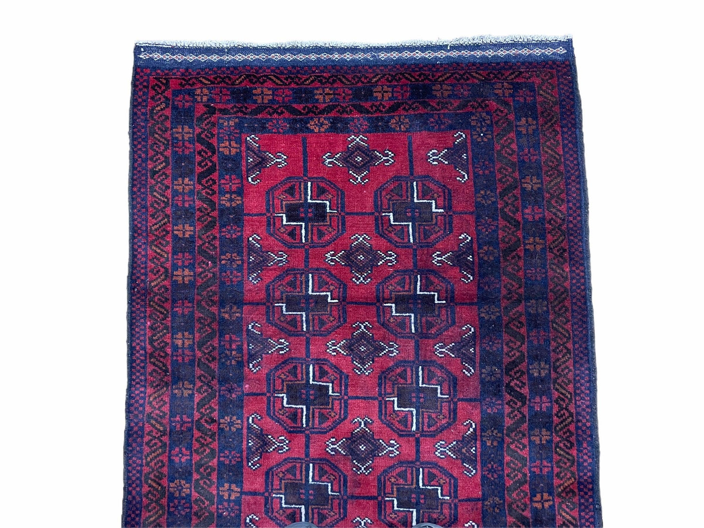 Vintage Handmade Balouchi Rug 3x5 Afghan Tribal Wool Red Beige