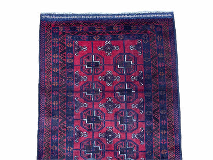 Vintage Handmade Balouchi Rug 3x5 Afghan Tribal Wool Red Beige