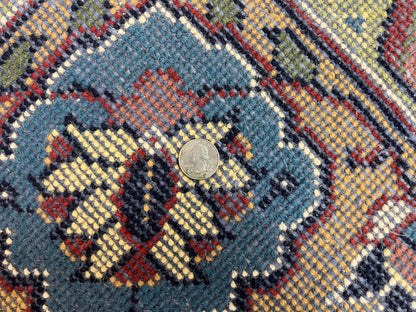 Indo Persian Rug 12x15, Mahal Sarouk Rug 12 x 15, Wool Hand Knotted Vintage Carpet, Navy Blue, Oversized Rug, Center Medallion