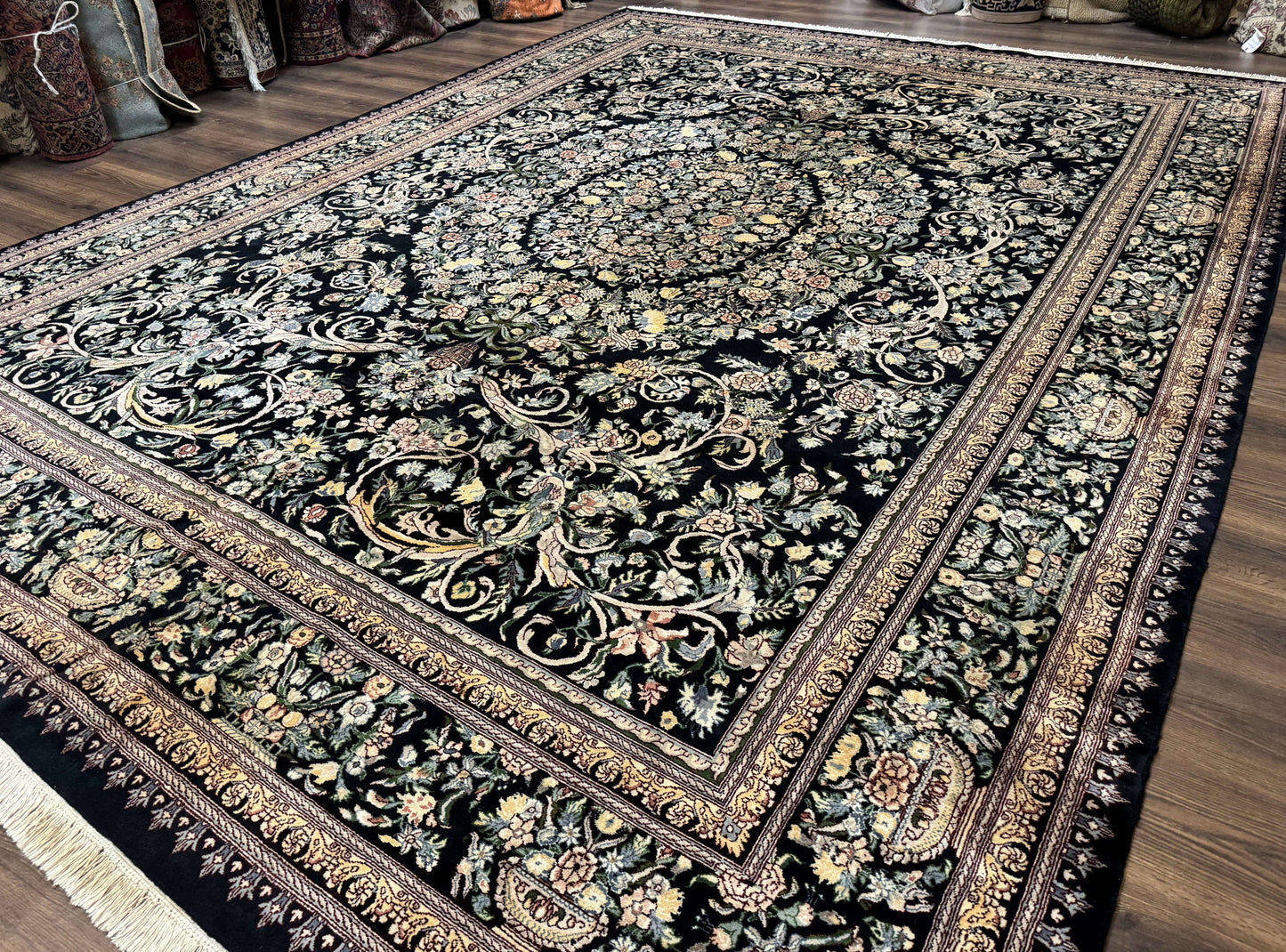 Pak Persian Rug 10x14 Hand Knotted Wool Floral Vintage Carpet 225 KPSI
