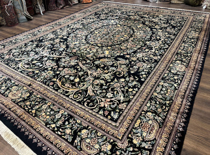 Pak Persian Rug 10x14 Hand Knotted Wool Floral Vintage Carpet 225 KPSI