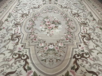 Aubusson Rug Palace Sized 13 X 20 Flatweave Oversized European Design