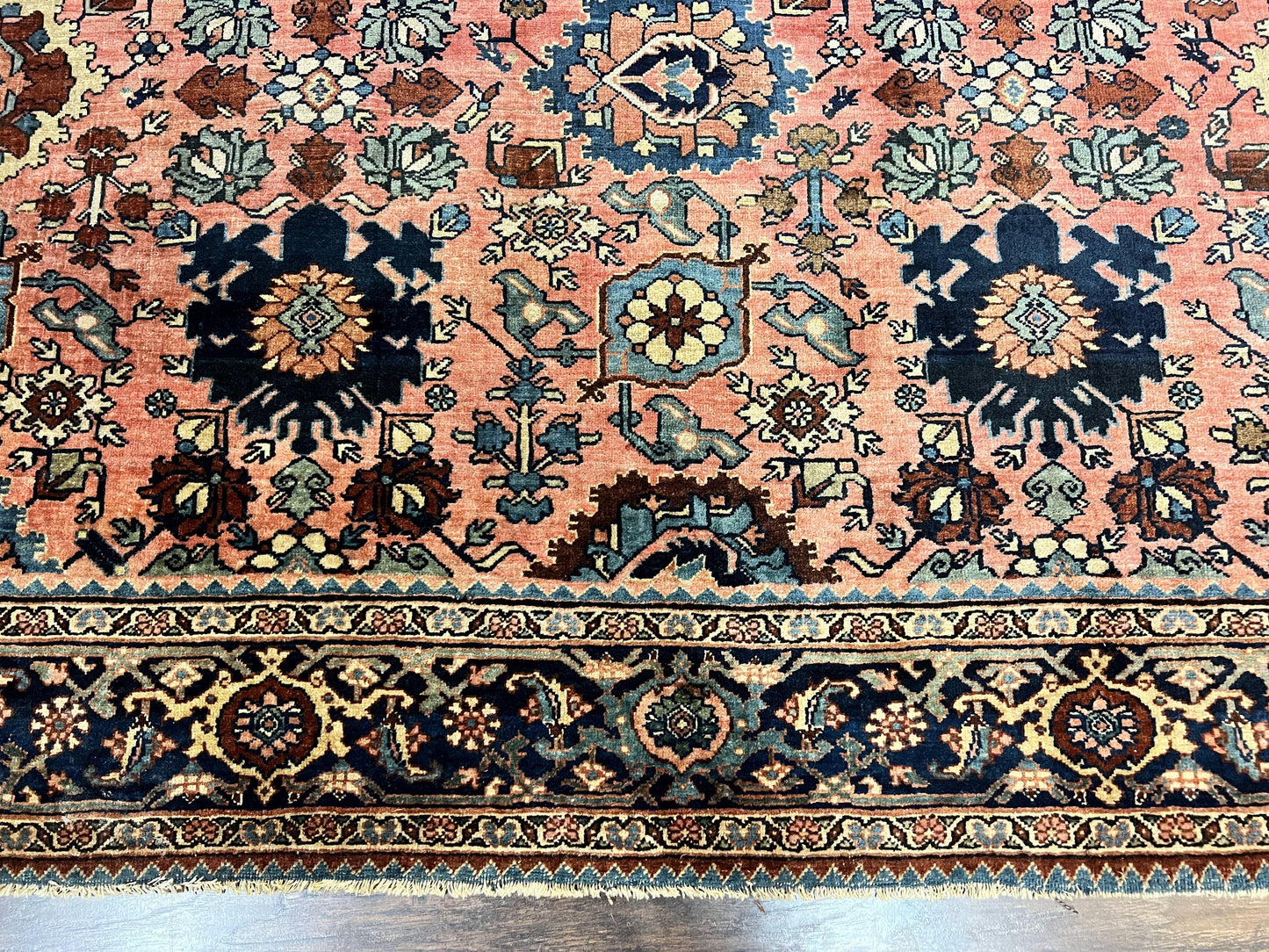 Rare Persian Sarouk Farahan Rug 9x15 – Antique Wool Carpet, Signed By Master Weaver