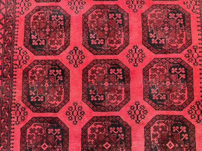 Afghan Turkoman Rug 7x10 Hand Knotted Vintage Yamud Beshir Bokhara Wool Carpet