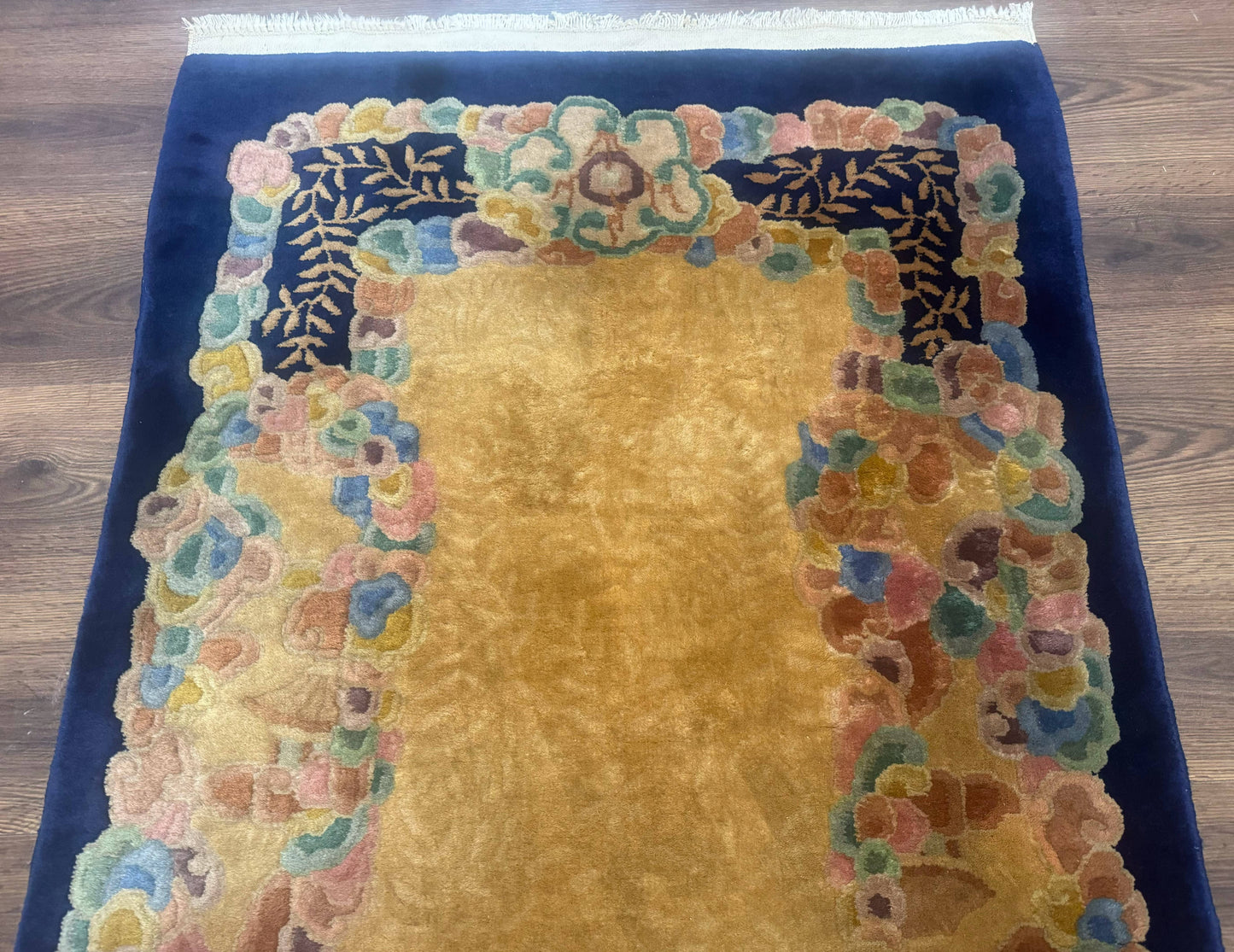 Chinese Wool Rug 3x5 Handmade Vintage Carpet Peking Style Handcrafted