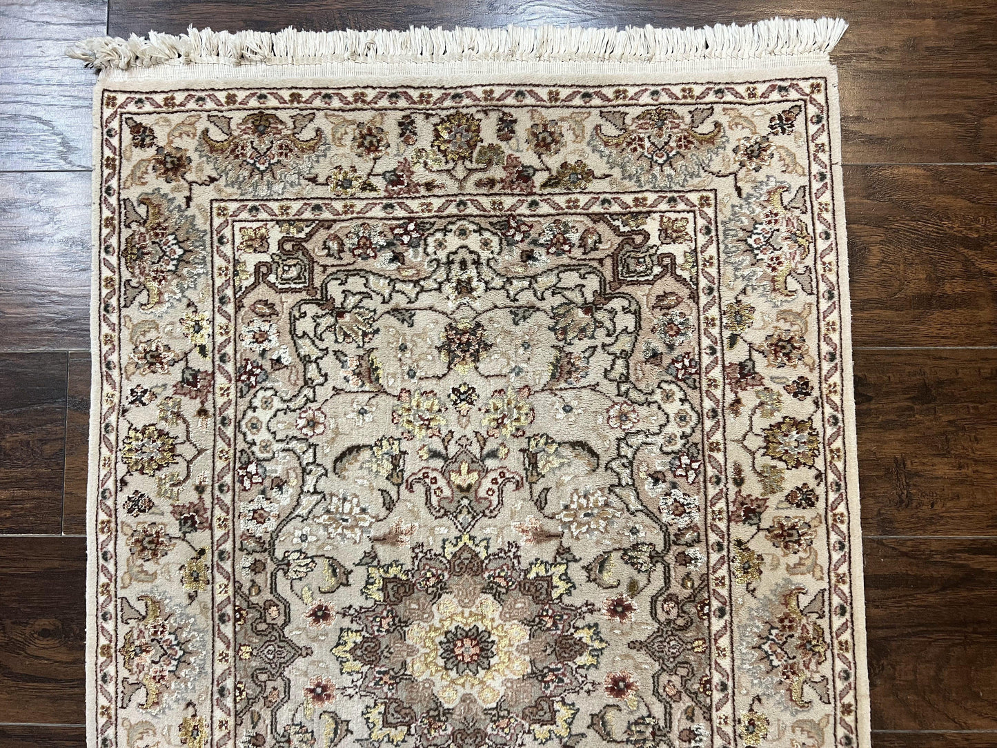 Hand Knotted Persian Rug 2.5 x 4 Vintage Wool Floral Medallion Oriental Carpet