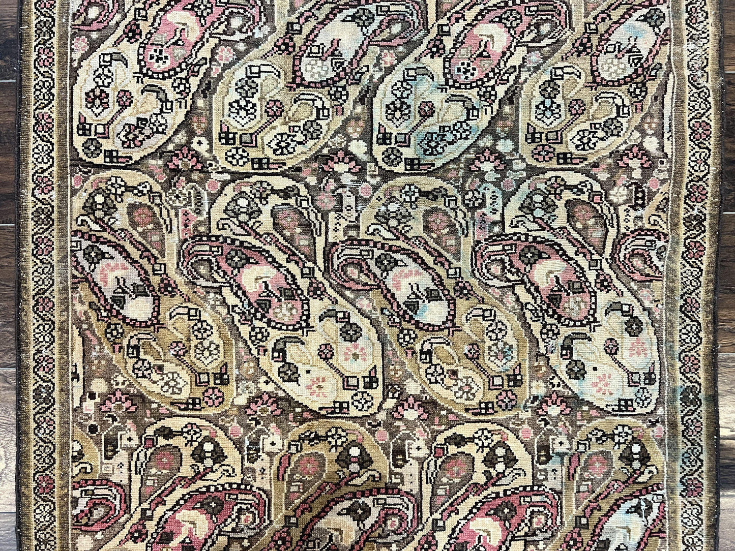 Antique Persian Malayer Runner Rug 3x16, Repeated Boteh Paisley Design, Rare Rug, 1920s Antique Oriental Carpet, Wool Handmade Hand Knotted 3 x 16 ft Rug