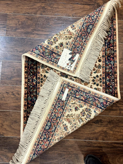 Karastan Rug 2.6 x 4, Karastan Ivory Sarouk #760, Vintage Wool Pile Small Karastan Carpet, Original Collection 700 Series Discontinued