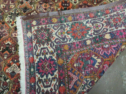 Antique Persian Bakhtiari Rug 7x10 - Multicolor Repeated Panel Design - Vegetable Dyed Rug - Hand Knotted Wool Room Sized Oriental Carpet 7 x 10 Rug