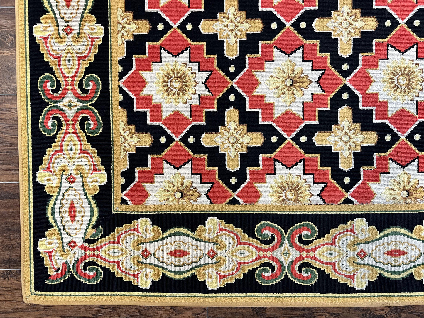 Runner Rug 4x19 Wool Panel Design Hallway Carpet Vintage European Style