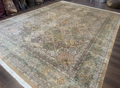 Pak Persian Rug 9x12 Hand Knotted Wool Diamond Panel Design