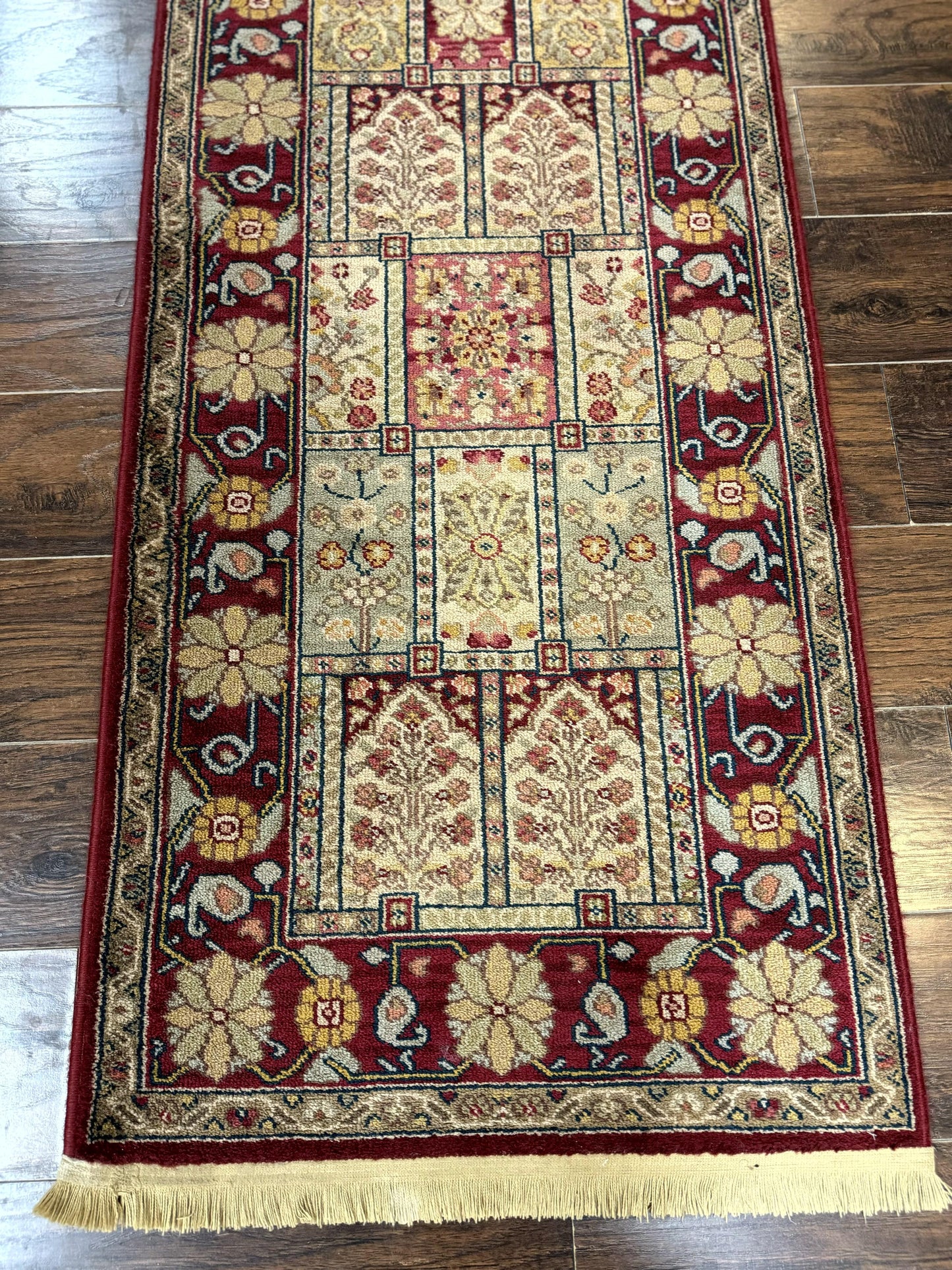 Karastan Runner Rug 2.6 x 8.6, Antique Legends Bakhtiari 2200, Vintage Wool Karastan Runner Rug, Panel Design