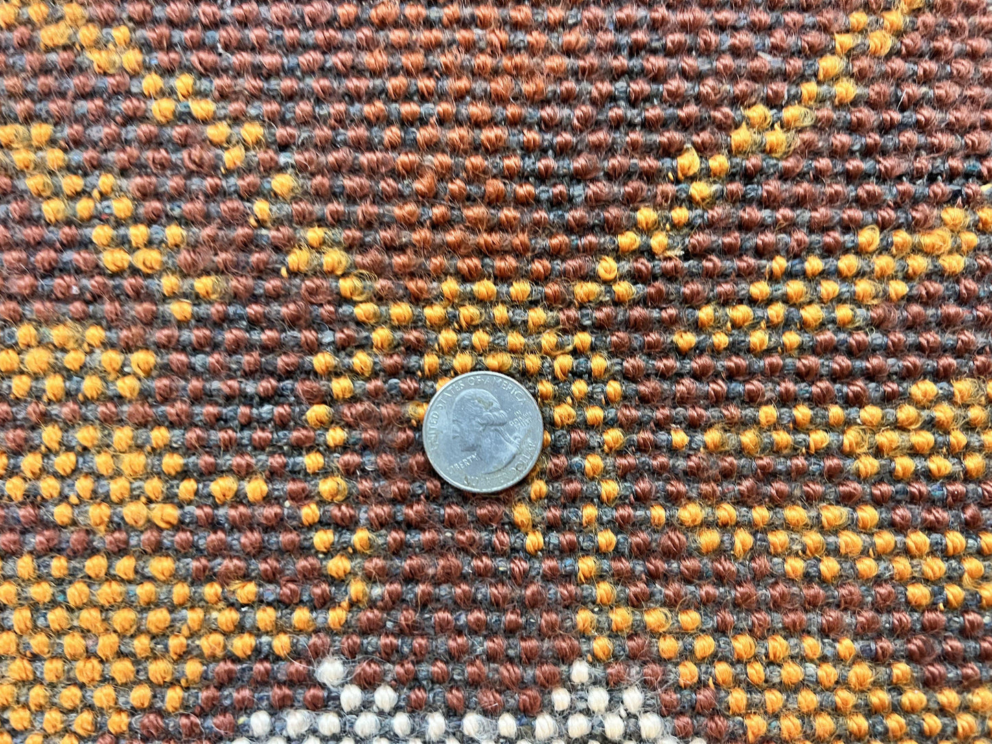 Rya Shag Rug 2x4, Rabbit in Top Hat, Wool, Orange, Vintage 1960s Danish Shag Rug