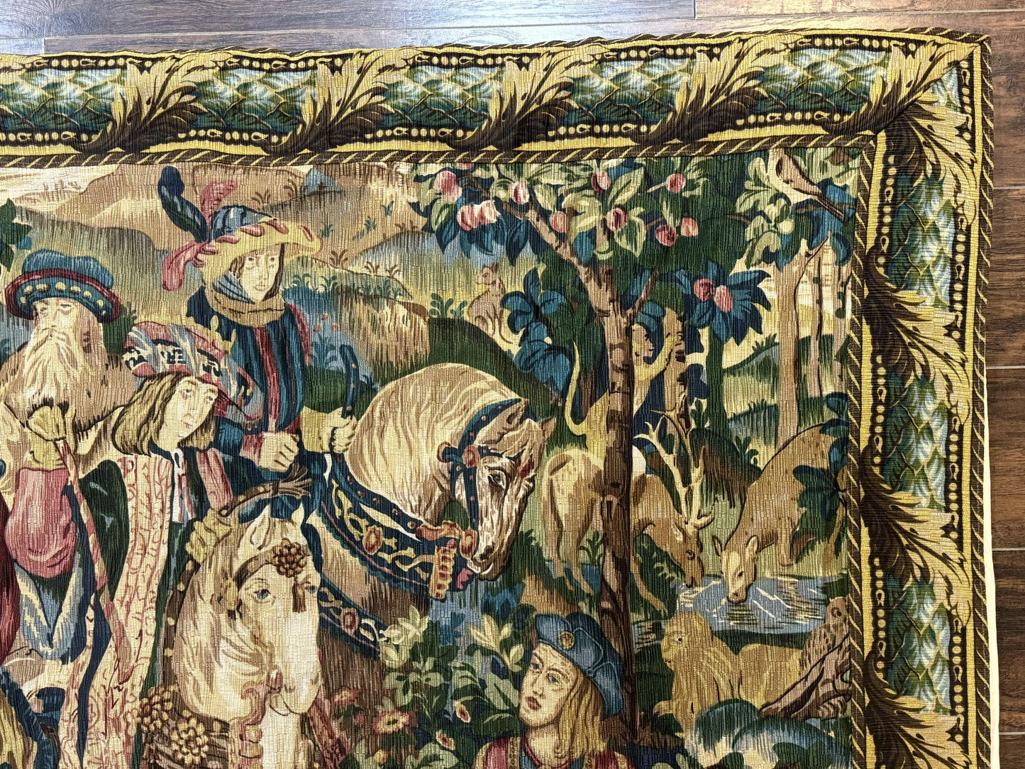 Vintage European Tapestry 5.5 x 8, The Royal Hunt