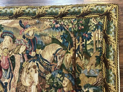 Vintage European Tapestry 5.5 x 8, The Royal Hunt