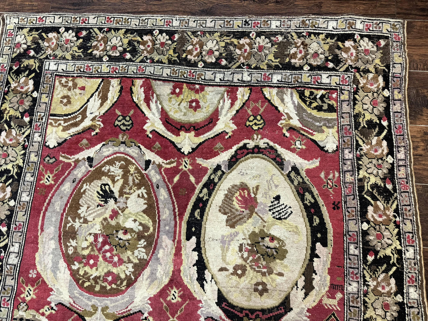 Antique Caucasian Karabakh Rug 5x10 Hand Knotted Wool Area Rug