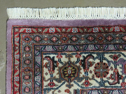 Hand Knotted Wool Rug Vintage Indian 8x10 Medallion Harati Pattern