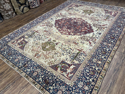 Antique Indian Agra Rug Rare Early 20th Century Hand Knotted Wool Collectible Oriental Carpet