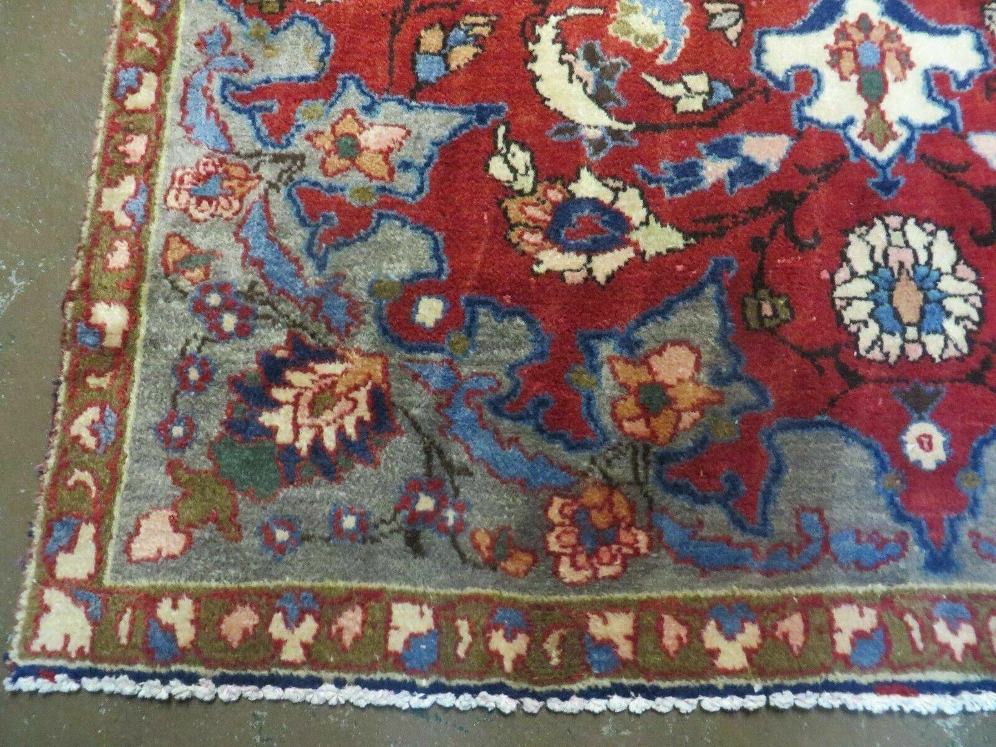 Antique Handmade India Floral Oriental Wool Rug With Vegetable Dyes 4x6 Vintage Persian Style