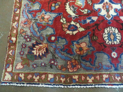 Antique Handmade India Floral Oriental Wool Rug With Vegetable Dyes 4x6 Vintage Persian Style