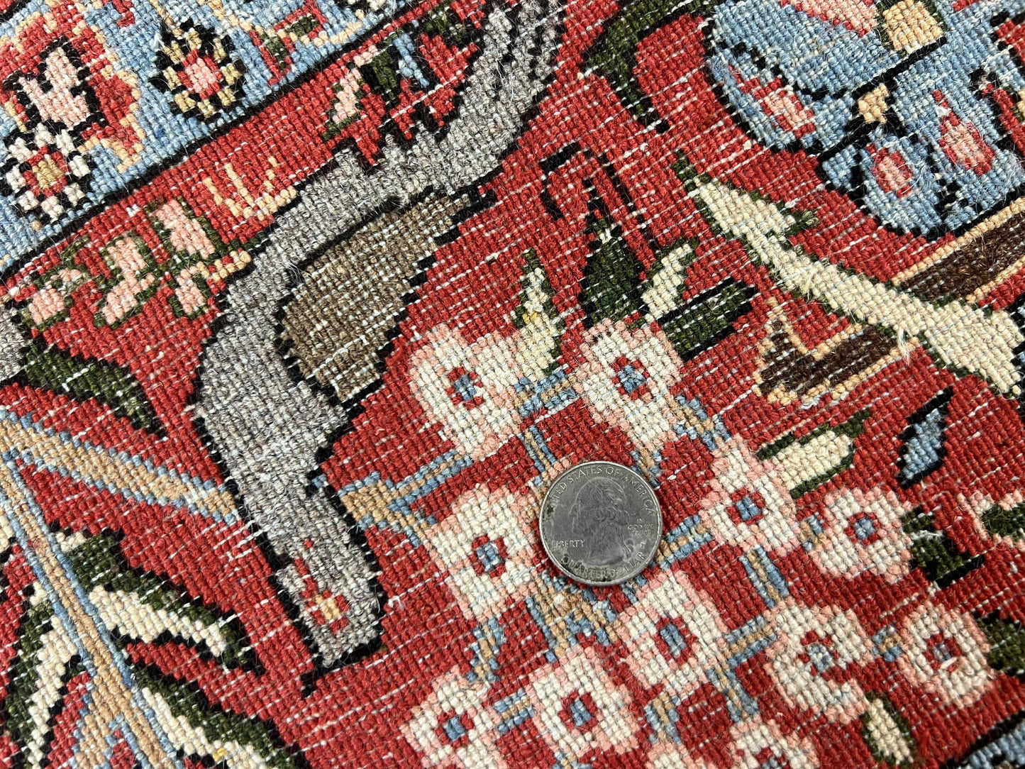 Persian Tree of Life 5x7, Qum Rug, Animal Motifs, Deer Birds, Fine 225 KPSI, Semi Antique Wool Rug, Cream Red