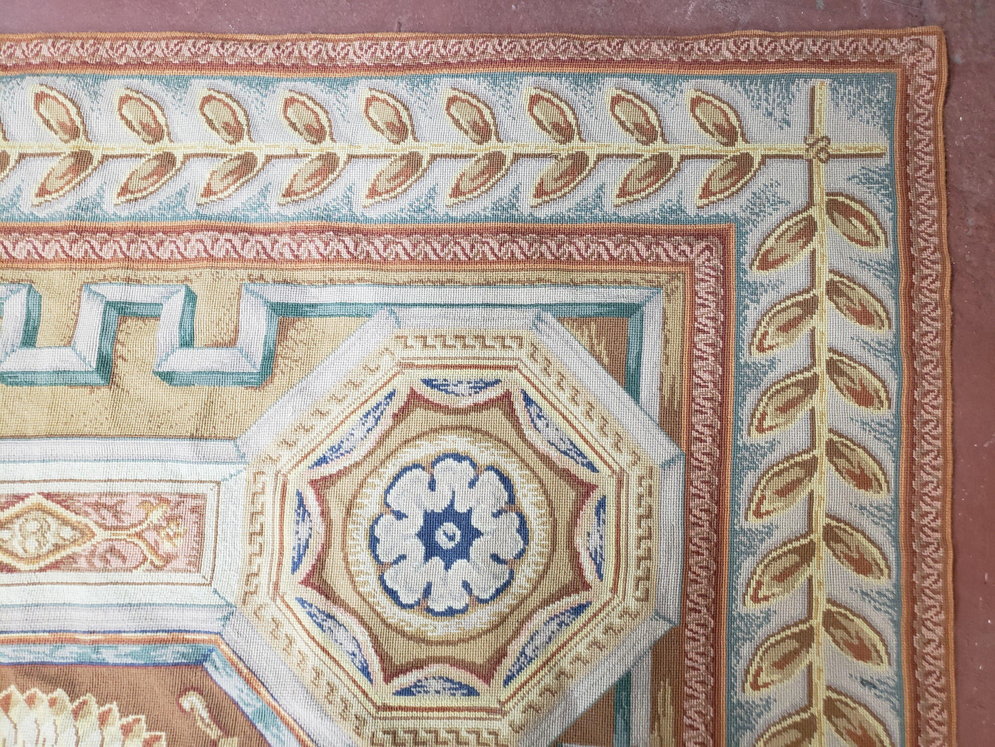 New Chinese Needlepoint Rug 8x14 - 9x14, French European Panel Design, Elegant Dining Room Rug, Flatweave Hand Woven Carpet, Handmade, Wool