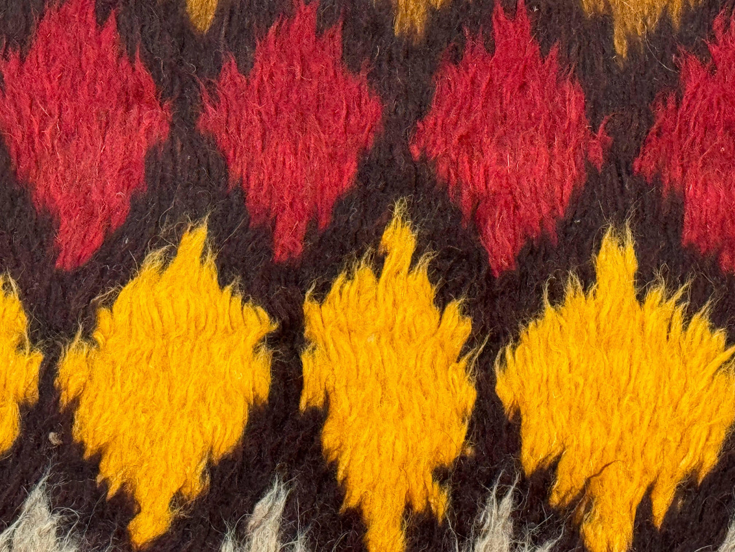 Shaggy Balouch Rug Three By Four Hand Knotted Afghan Wool Tribal Multicolor Area Rug