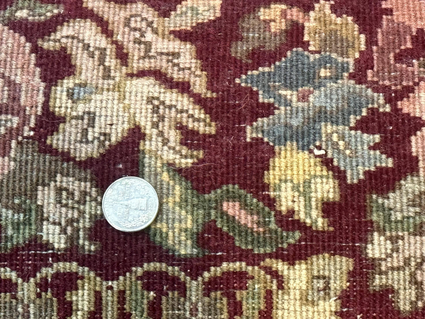 Indo Persian Kerman Rug 4x6 Vintage Hand Knotted Wool Floral Burgundy Elegant Home Decor