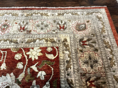 Pakistani Peshawar Rug 10x13, Burnt Orange, Large Handmade Wool Carpet